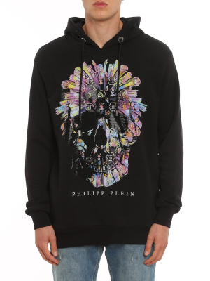 Philipp Plein Logo Skull Print Hoodie