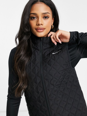 Nike Running Aerolayer Thermal Vest In Black