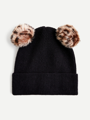 Girls' Double Pom-pom Beanie