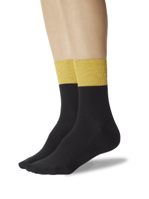 Women's Color Block Metallic Anklet Socks