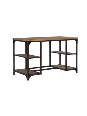 Keith Mixed Material Desk Driftwood - Powell Company