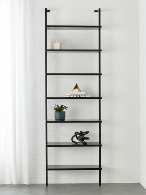 Stairway Black 96" Wall Mounted Bookcase