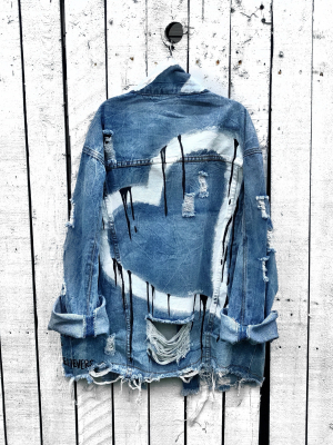 'dripping Heart' Painted Jacket