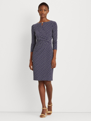 Print Wrap-style Jersey Dress