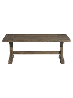 Flynn Trestle Coffee Table Walnut Brown - Picket House Furnishings