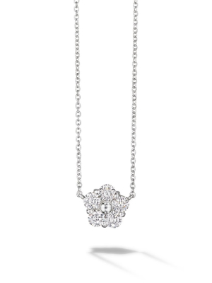 Anzia Single Flower Diamond Necklace - Large