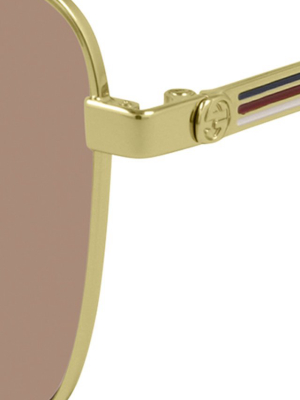 Square-frame Metal Sunglasses