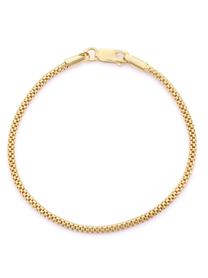 Tiara Popcorn Link Bracelet In Gold Over Silver