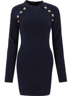 Balmain Button Embellished Bodycon Dress