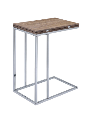 End Table Oak Chrome - Acme Furniture