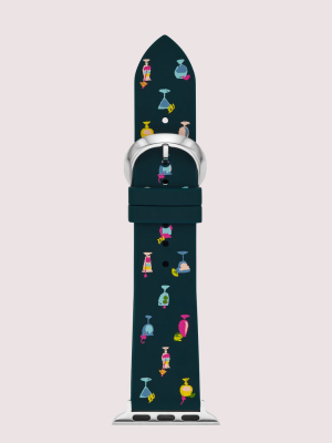 Navy Cocktail-print Silicone 38/40mm Band For Apple Watch®