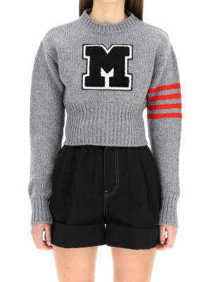 Miu Miu Drop Shoulder Cropped Jumper