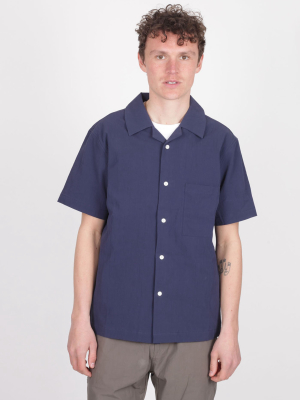 Seersucker Short Sleeve - Navy