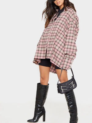 Pink Checked Oversized Shirt