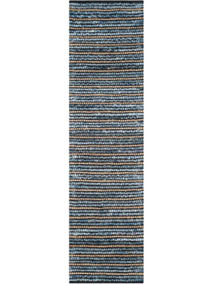 Cape Cod Stripe Blue/natural Runner Rug