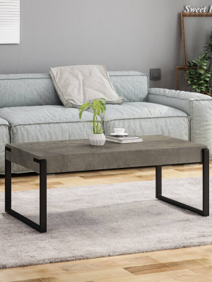 Merion Modern Contemporary Coffee Table Concrete - Christopher Knight Home