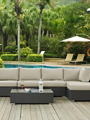 Mont Royal 6 Piece Outdoor Patio Sunbrella Sectional Set