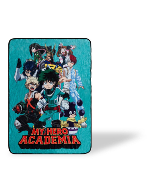 Just Funky My Hero Academia U.a. Academy Heroes Large Fleece Throw Blanket | 60 X 45 Inches