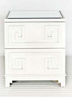 Worlds Away Pagoda Nightstand In White Lacquer