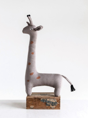 Grey Knit Giraffe