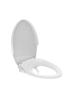 Night Glow Non-electric Double Nozzle Spray Bidet Seat For Elongated Toilet White - Evekare