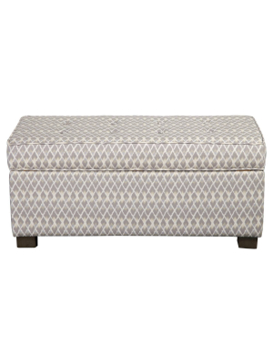 Homepop Gray Diamond Collection Storage Bench - Gray And Taupe Small Diamond