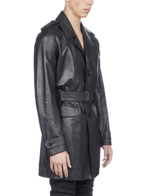 Saint Laurent Single-breasted Belted Coat