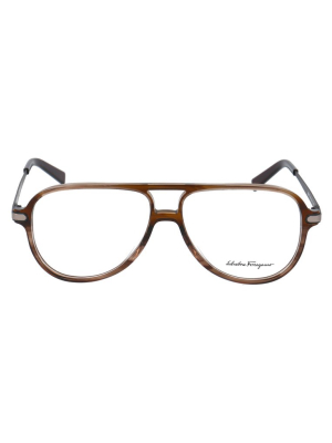 Salvatore Ferragamo Eyewear Aviator Frame Glasses