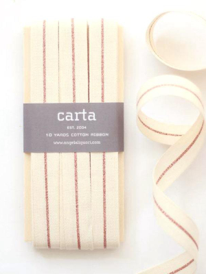 Metallic Line Tight Weave Ribbon - Natural/rose Gold