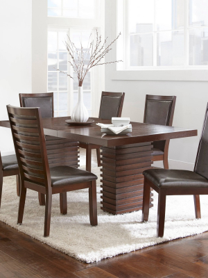 7pc Balton Dining Set Briana Chairs Brown - Steve Silver