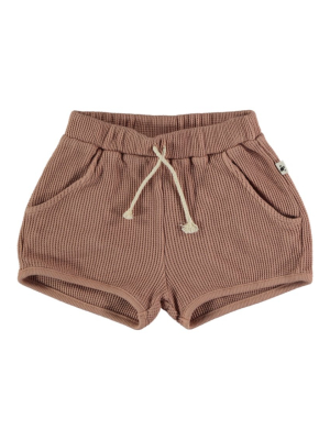 My Little Cozmo Max Organic Quadrille Kids Shorts - Terra Cotta