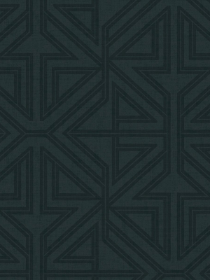 Kachel Teal Geometric Wallpaper From The Scott Living Ii Collection By Brewster Home Fashions