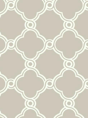 Open Trellis Wallpaper In Taupe From The Silhouettes Collection By York Wallcoverings