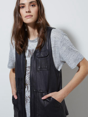 Leather Vest, Midnight