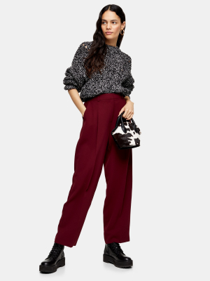 Berry Peg Pants With Elastic Back