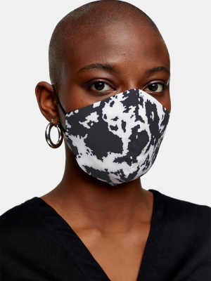 **black And White Cow Print Fashion Face Mask