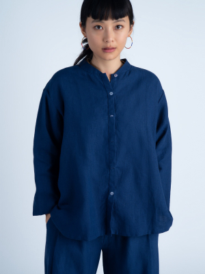 Wholegrain Button-up Shirt (unisex) - Salt Blue