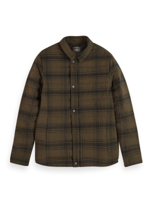 Quilt Wool Blend Shirt Jacket