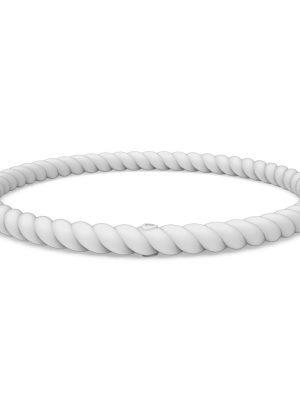 Braided Stackable Silicone Bracelet - White