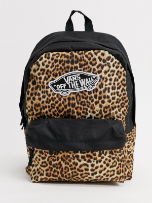 Vans Realm Backpack In Leopard Print