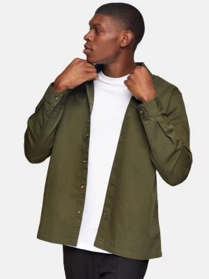 Khaki Twill Slim Shirt