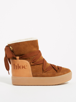 See By Chloe Shearling-lined Flatform Boots