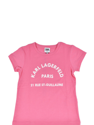 Karl Lagerfeld Kids Logo Print Crewneck T-shirt