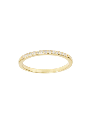 Pave Half Way Clear Cz Band Ring