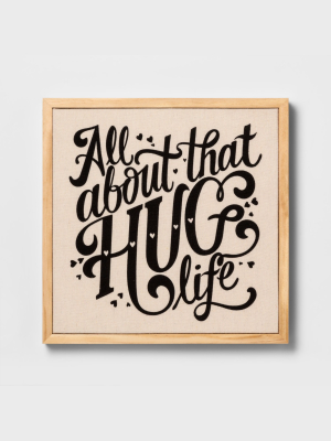 Wall Decor Canvas Hug Life - Cloud Island™ White