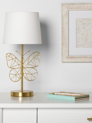 Butterfly Wire Table Lamp Gold - Pillowfort™