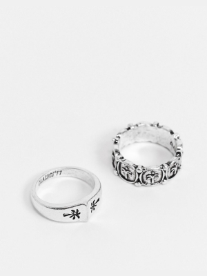 Classics 77 Ring Pack In Silver With Palm Tree Engraving