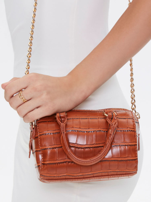 Faux Croc Leather Crossbody Bag