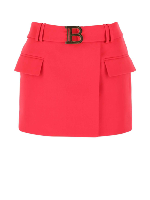 Balmain B Buckle Low-rise Mini Skirt