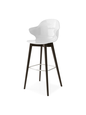 Saint Tropez Bar Stool With Wood Base